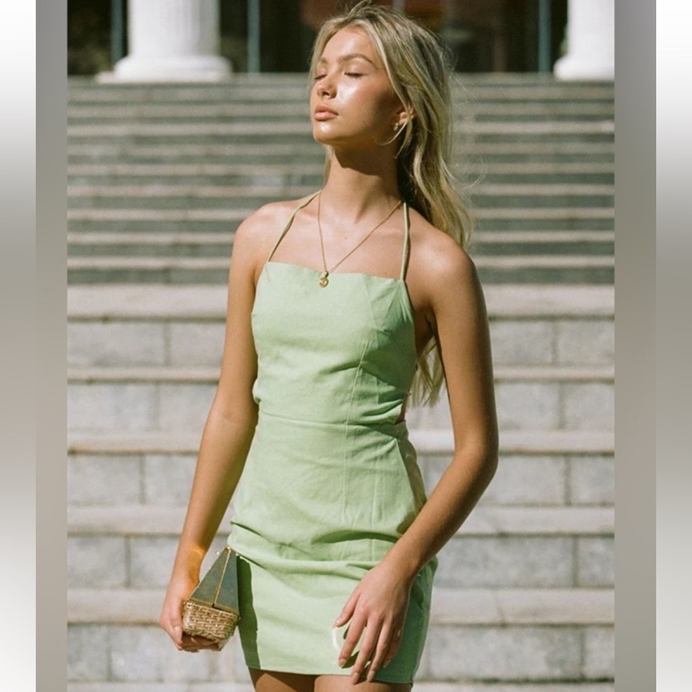 Sabo Skirt Light Green Mini Dress